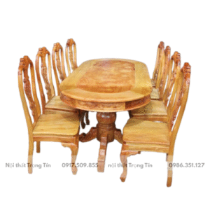 Bộ bàn ghế ăn 8 ghế gỗ gõ đỏ