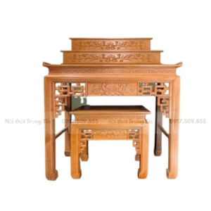 bộ bàn thờ 3 tầng gỗ gõ đỏ