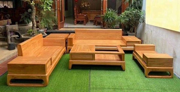 Mẫu sofa gỗ tự nhiên tại Trọng Tín