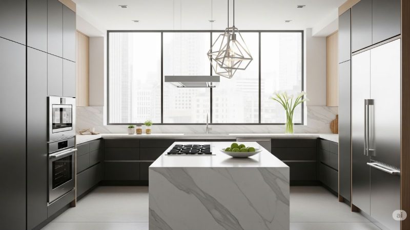 thiết kế nội thất phòng bếp tại trọng tín
